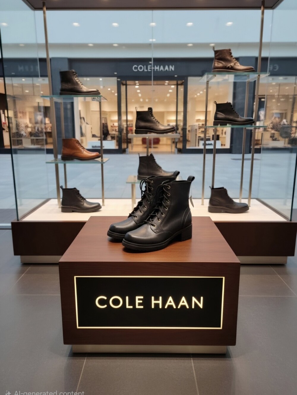 Cole Haan Camea Waterproof Combat Lace-up Boots Women's Sz 5 $525